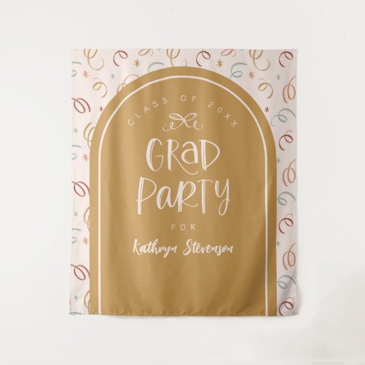 手書きお洒落紙吹雪グラードパーティー背景 タペストリー (正面)