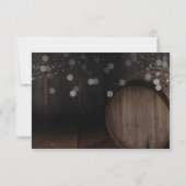 手書ききらめくライト木製結婚樽 出欠カード (裏面)