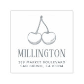 手書きさくらんぼファミリ名と差出人住所 セルフインキングスタンプ (デザイン)