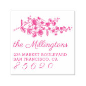 手書きさくらんぼブロッサム名&差出人住所 セルフインキングスタンプ (デザイン)