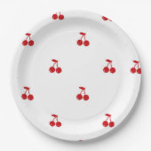 手書きさくらんぼ上手書きお洒落 ペーパープレート (正面)