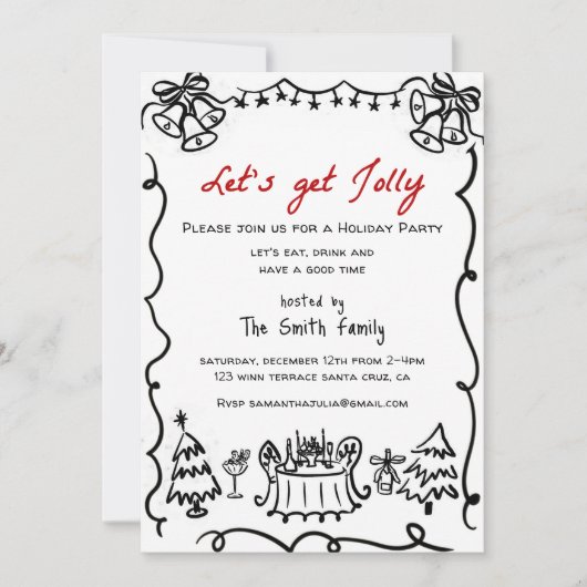 手書きすてきで書きファンキー直す 招待状 (正面)