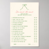 手書きでダウンロード可能な彼女はゲームを言った ポスター (正面)