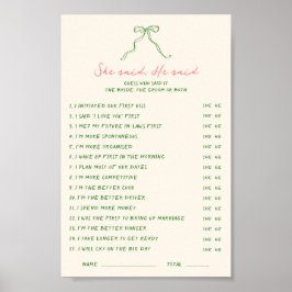 手書きでダウンロード可能な彼女はゲームを言った ポスター