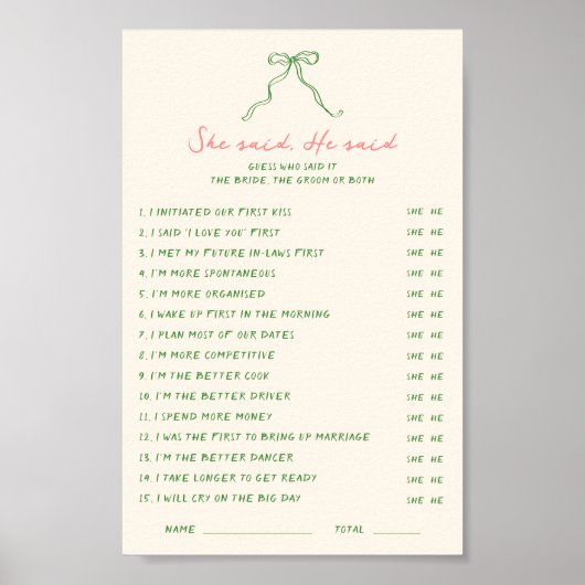 手書きでダウンロード可能な彼女はゲームを言った ポスター (正面)