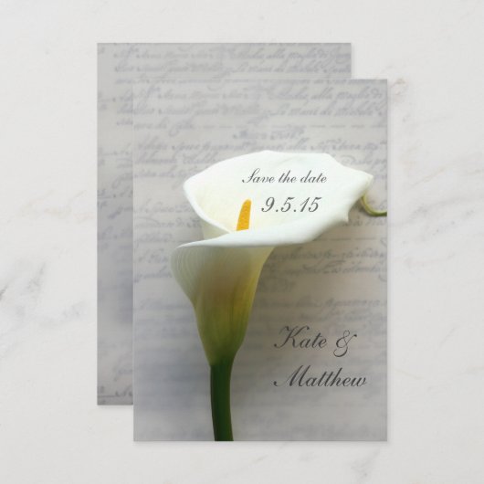 手書きでユリを呼び出し、日付を保存 セーブザデート (正面/裏面)