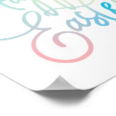 手書きで作成したハッピーイースターグラデーションスクリプト ポスター (角)