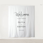 手書きで我々のサイン結婚を歓迎 タペストリー (正面)