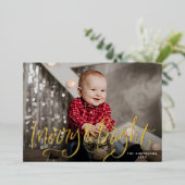 手書きで明メリーるい写真 箔シーズンカード (立ち正面)