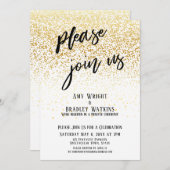 手書きで是非ご参加ください コンフェッティ レセプション 招待状 (正面/裏面)