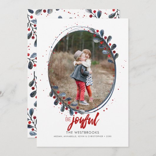 手書きで楽しい休暇の写真 シーズンカード (正面/裏面)