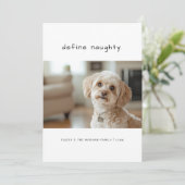 手書きで犬のいけなペットのクリスマスフォトを定義 シーズンカード (スタンド正面)