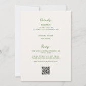 手書きで緑に塗結婚る 招待状 (裏面)