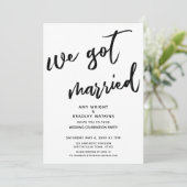 手書きで「私たち結婚しました」 ウェディング・レセプション 招待状 (スタンド正面)