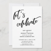 手書きでLet's Celebrate ウェディング レセプション 招待状 (正面)