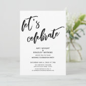 手書きでLet's Celebrate ウェディング レセプション 招待状 (スタンド正面)