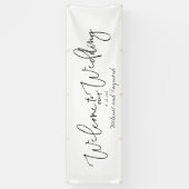 手書きによる当社結婚の3 x 8足へようこそ 横断幕 (縦)