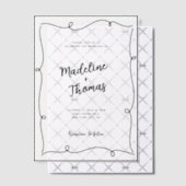 手書きのかわいいお洒落台本結婚の ベラム紙招待状 (オフセット (招待状))