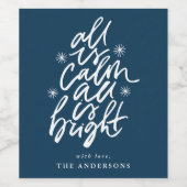 手書きのものはすべて穏やかで、すべて明るい海軍 ワインラベル (シングルラベル)