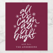 手書きのものはすべて穏やかで、すべて明るい紫 ワインラベル (シングルラベル)