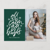 手書きのものはすべて穏やかで、すべて明るい緑 シーズンポストカード (正面)