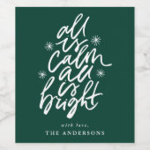 手書きのものはすべて穏やかで、すべて明るい緑 ワインラベル (シングルラベル)