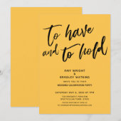 手書きのアプリコットカラーの結婚式受付サイン「To Have and to Hold」 招待状 (正面/裏面)