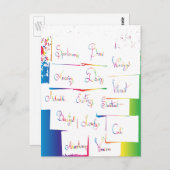 手書きのカラフルでポジティブなインスピレーションをくれる言葉 ポストカード (正面/裏面)