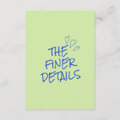 手書きのカラフルなレトロモダンウェディング詳細 エンクロージャーカード (裏面)