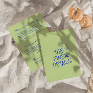 手書きのカラフルなレトロモダンウェディング詳細 エンクロージャーカード