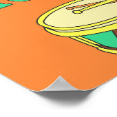 手書きのカラフル音楽パターン ポスター (角)