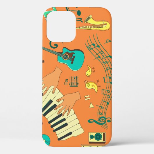 手書きのカラフル音楽パターン Case-Mate iPhoneケース (裏面)