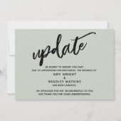 手書きのキャンセルされた結婚式の更新をサージカードで 招待状 (正面)