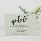 手書きのキャンセルされた結婚式の更新をサージカードで 招待状 (スタンド正面)