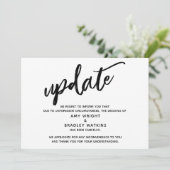 手書きのキャンセルされた結婚発表の更新 招待状 (スタンド正面)