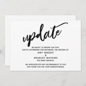 手書きのキャンセルされた結婚発表の更新 招待状 (正面/裏面)