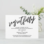 手書きのキャンセルされた結婚発表 後悔の意を表す 招待状 (スタンド正面)