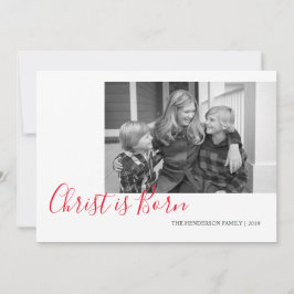 手書きのキリストは写真生まれのクリスマス シーズンカード