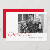 手書きのキリストは写真生まれのクリスマス シーズンカード (正面/裏面)