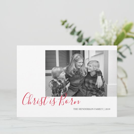 手書きのキリストは写真生まれのクリスマス シーズンカード (スタンド正面)