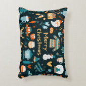 手書きのクリスマスと新年の要素。 アクセントクッション (正面(垂直))