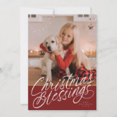 手書きのクリスマスの祝福の台本の写真 シーズンカード (正面)