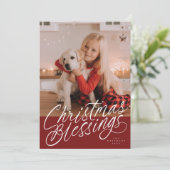 手書きのクリスマスの祝福の台本の写真 シーズンカード (スタンド正面)