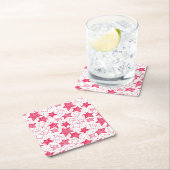 手書きのクリスマススター スクエアペーパーコースター (インサイチュ)