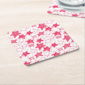手書きのクリスマススター スクエアペーパーコースター (アングル)