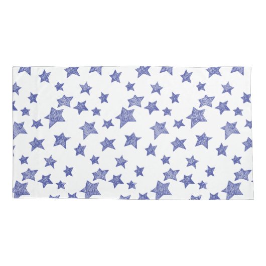 手書きのクリスマススター 枕カバー (裏面-左)