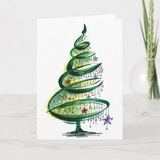 手書きのクリスマスツリー カード (正面)