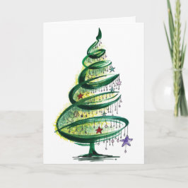 手書きのクリスマスツリー カード