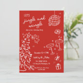 手書きのクリスマスパーティーのジャングルと交じり 案内状 (スタンド正面)