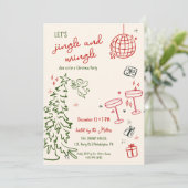手書きのクリスマスパーティーのジャングルと交じり 案内状 (スタンド正面)